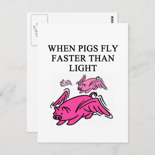 grappige natuurkunde briefkaart (Voorkant / Achterkant)