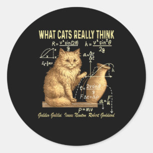 Grappige Natuurkunde Wetenschap Humor Wat Katten E Ronde Sticker