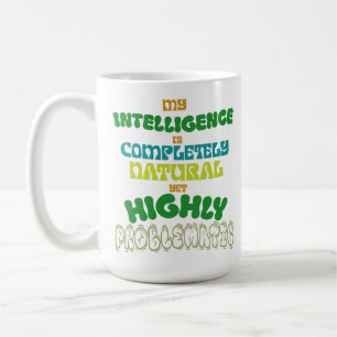 Grappige Natuurlijke Intelligentie Vintage Typogra Koffiemok
