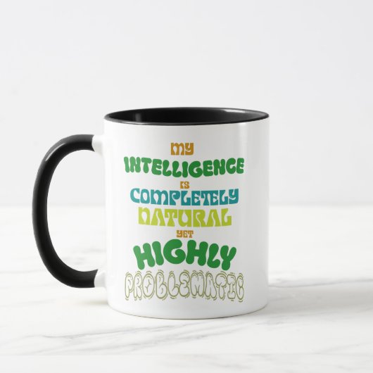 Grappige Natuurlijke Intelligentie Vintage Typogra Mok (Links)