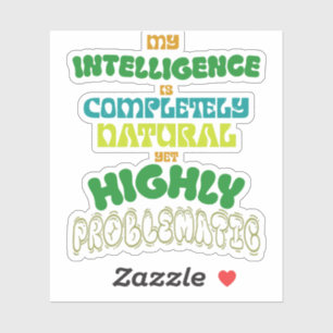 Grappige Natuurlijke Intelligentie Vintage Typogra Sticker