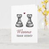Grappige Naughty Chess Queen's Gambit Valentijnsda Kaart (Gele Bloem)