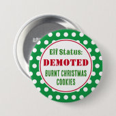 Grappige Naughty Christmas Elf Button (Voorkant /achterkant)