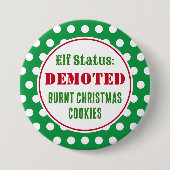 Grappige Naughty Christmas Elf Button (Voorkant)