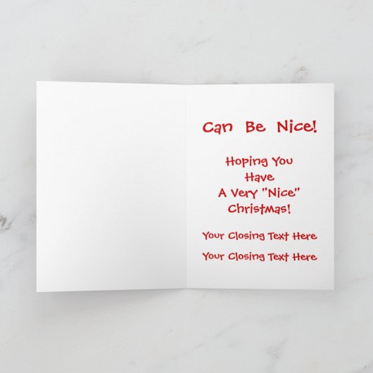 Grappige Naughty Santa Christmas Kaart (Binnen)