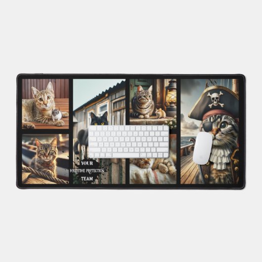 Grappige nautische foto grid kat bureaumat (Keyboard & Muis)