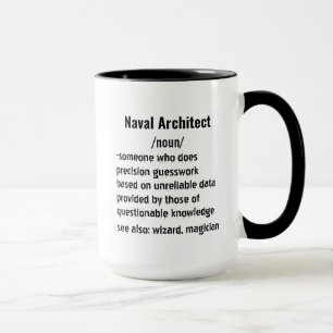 Grappige Naval Architect Definitie geschenken Mok