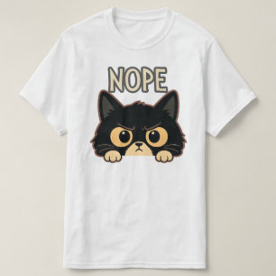 Grappige Nee Spiedende Zwarte Kat Illustratie T-shirt