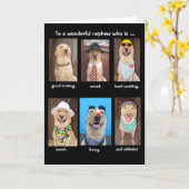 Grappige neefje verjaardag kaart (Gele Bloem)