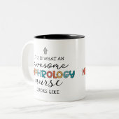 Grappige Nefrologie Verpleegster Geweldige Waarder Tweekleurige Koffiemok (Voorkant links)