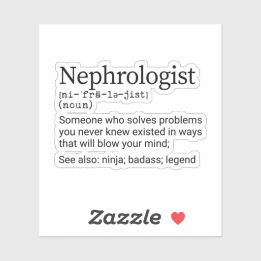 Grappige nefroloog definitie, nefroloog geschenk sticker (Vel)