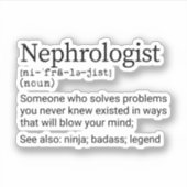 Grappige nefroloog definitie, nefroloog geschenk sticker (Voorkant)