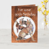 Grappige negentigste, Negentig, de Huilende Coyote Kaart (Gele Bloem)