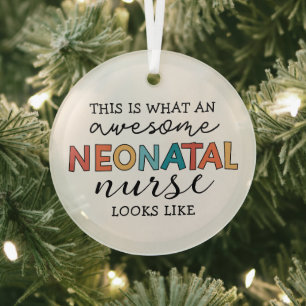 Grappige neonatale verpleegkundige Geweldige waard Glas Ornament