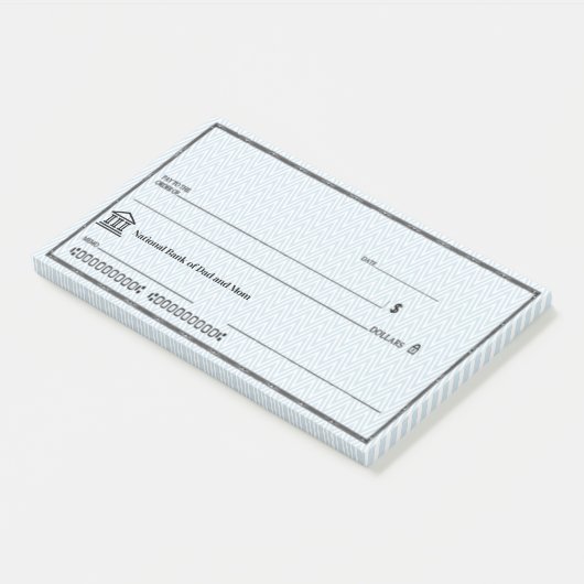 Grappige Nep Blanco Cheque Personaliseer  Post-it® Notes (Schuin)