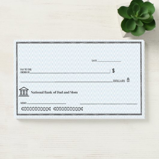 Grappige Nep Blanco Cheque Personaliseer  Post-it® Notes (Kantoor)