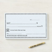 Grappige Nep Blanco Cheque Personaliseer  Post-it® Notes (Op bureau)