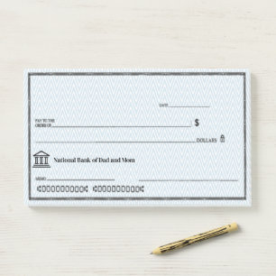 Grappige Nep Blanco Cheque Personaliseer Post-it® Notes