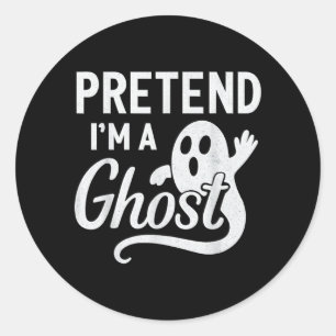 Grappige Nep Geest Eenvoudige Kostuum Luie Hallowe Ronde Sticker