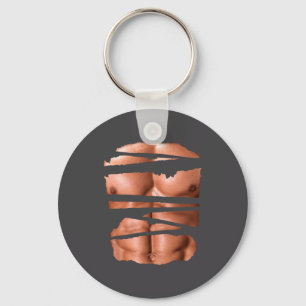 Grappige Nep Spieren Fitness Model Borstkas Zes Pa Sleutelhanger