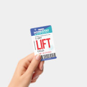 Grappige NEP Winter Break Aangepaste Ski Lift Tick Badge (Handheld)