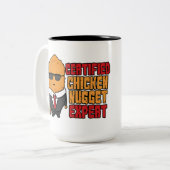 grappige nepdeskundige voegt monogram toe tweekleurige koffiemok (Voorkant links)