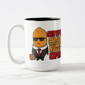 grappige nepdeskundige voegt monogram toe tweekleurige koffiemok (Links)