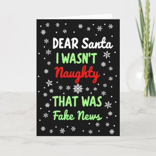 Grappige nepnieuws stoute lijst kerstkaart kaart