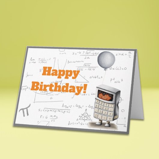 Grappige Nerd Rekenmachine Zwart Kind Happy Birthd Kaart