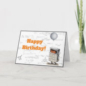 Grappige Nerd Rekenmachine Zwart Kind Happy Birthd Kaart (Voorkant)