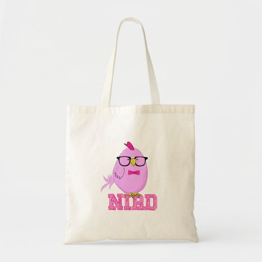 Grappige Nerd Vogel met Bril | Schattige Vogel Woo Tote Bag (Voorkant)