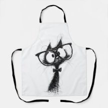 Grappige nerdkat met bril en vlinderdas Dames Wit