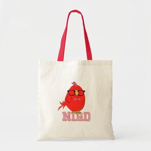 Grappige nerdvogel met bril | Schattige vogelgrap Tote Bag (Voorkant)