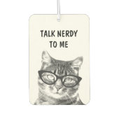 Grappige NERDY CAT foto auto luchtverfrisser (Voorkant)