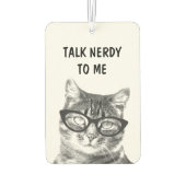 Grappige NERDY CAT foto auto luchtverfrisser (Achterkant)