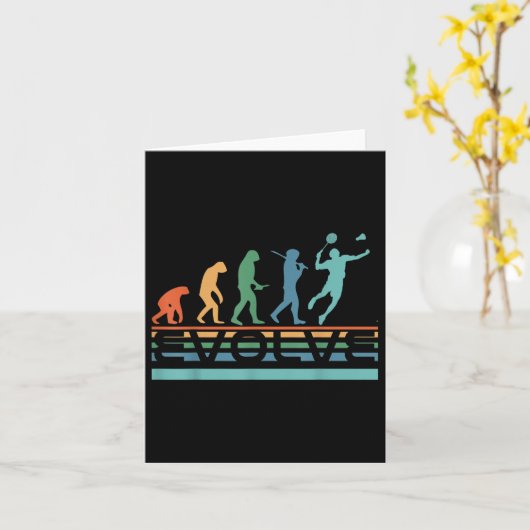 Grappige Nerdy Evolueer Badminton Speler Evolutie  Kaart (Gele Bloem)