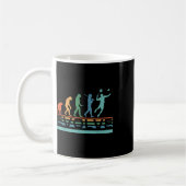 Grappige Nerdy Evolueren Badminton Speler Evolutie Koffiemok (Links)