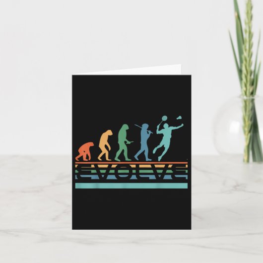 Grappige Nerdy Evoluerende Badminton Speler Evolut Kaart (Voorkant)