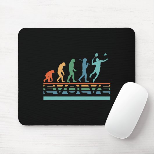 Grappige Nerdy Evolve Dminton Speler Evolution Spo Muismat (Met muis)