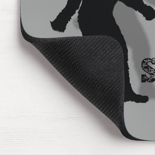 Grappige nerdy geek grote voet sasquatch muismat (Hoek)