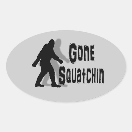 Grappige nerdy geek grote voet sasquatch ovale sticker (Voorkant)