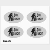 Grappige nerdy geek grote voet sasquatch ovale sticker (Vel)
