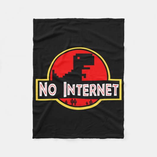 Grappige Nerdy Geen Internet Dinosaur Computerwete Fleece Deken (Voorkant)