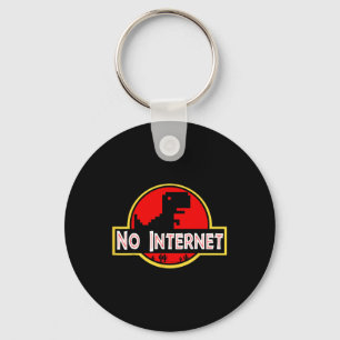 Grappige Nerdy Geen Internet Dinosaur Computerwete Sleutelhanger