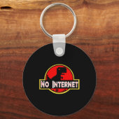 Grappige Nerdy Geen Internet Dinosaur Computerwete Sleutelhanger (Voorkant)