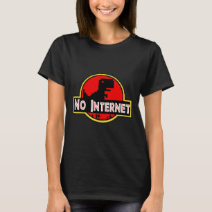Grappige Nerdy Geen Internet Dinosaur Computerwete T-shirt