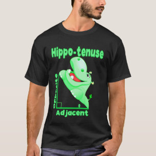 Grappige Nerdy Groene Hypotenusa Nijlpaard Wiskund T-shirt