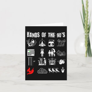 Grappige nerdy iconische alternatieve rock bands v kaart