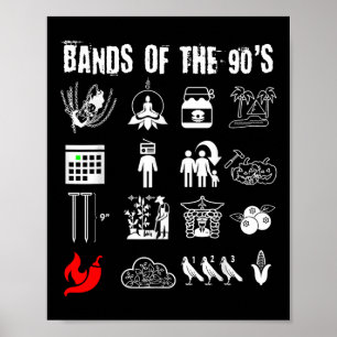Grappige Nerdy Iconische Alternatieve Rockbands Va Poster