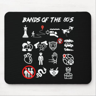 Grappige Nerdy Iconische Pop Rock Bands uit de Jar Muismat